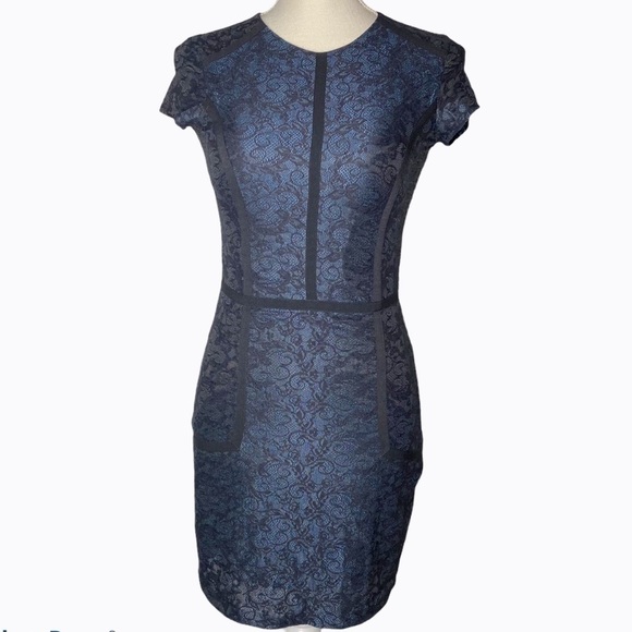 silk and lace prom dress Satin Lace Applique Prom Dresses Long Sleeve Formal Dresses 21281 Blue / US2